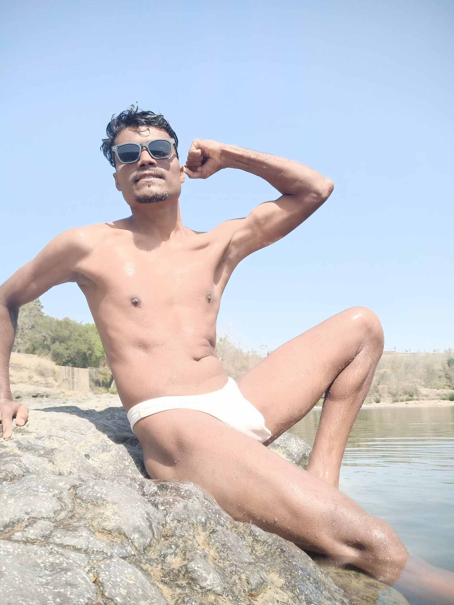 Sanju gamit on river advanture hot and sexy looking in man  #46