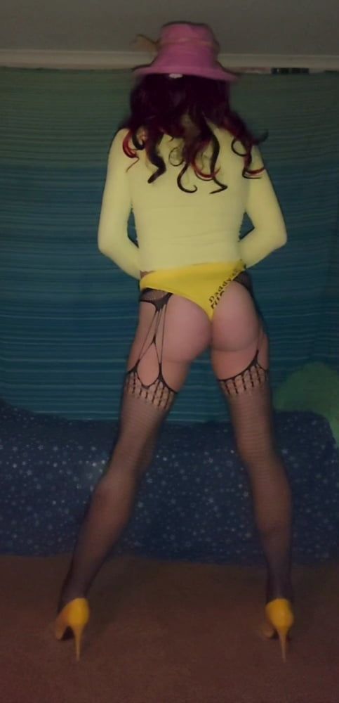 Yellow lil fuck toy shorts  #43