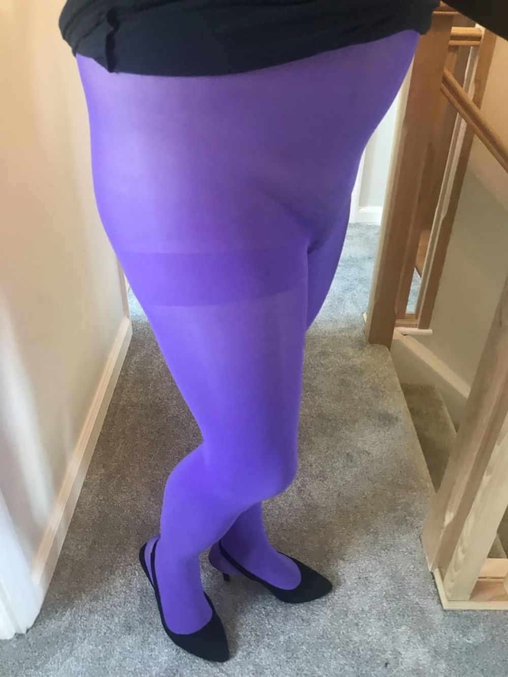 Wearing Purple tights pantyhose #21