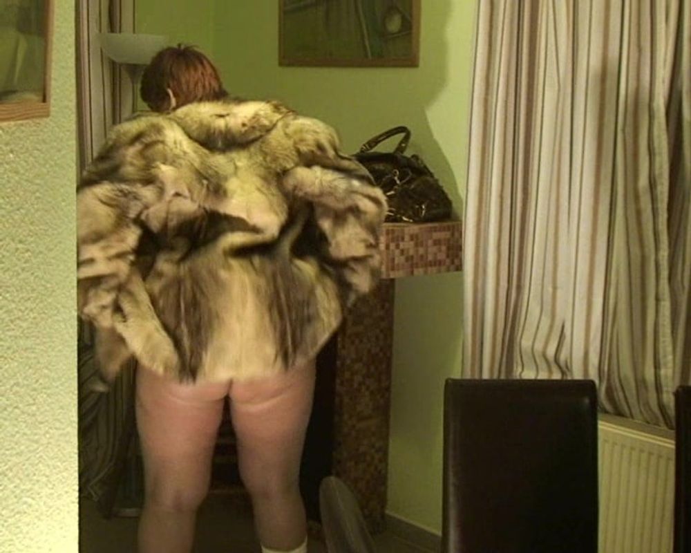 Public - I masturbate in fur coat #42