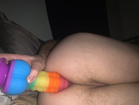 Femboy Can’t Fit Giant Dildo In Tight Hole