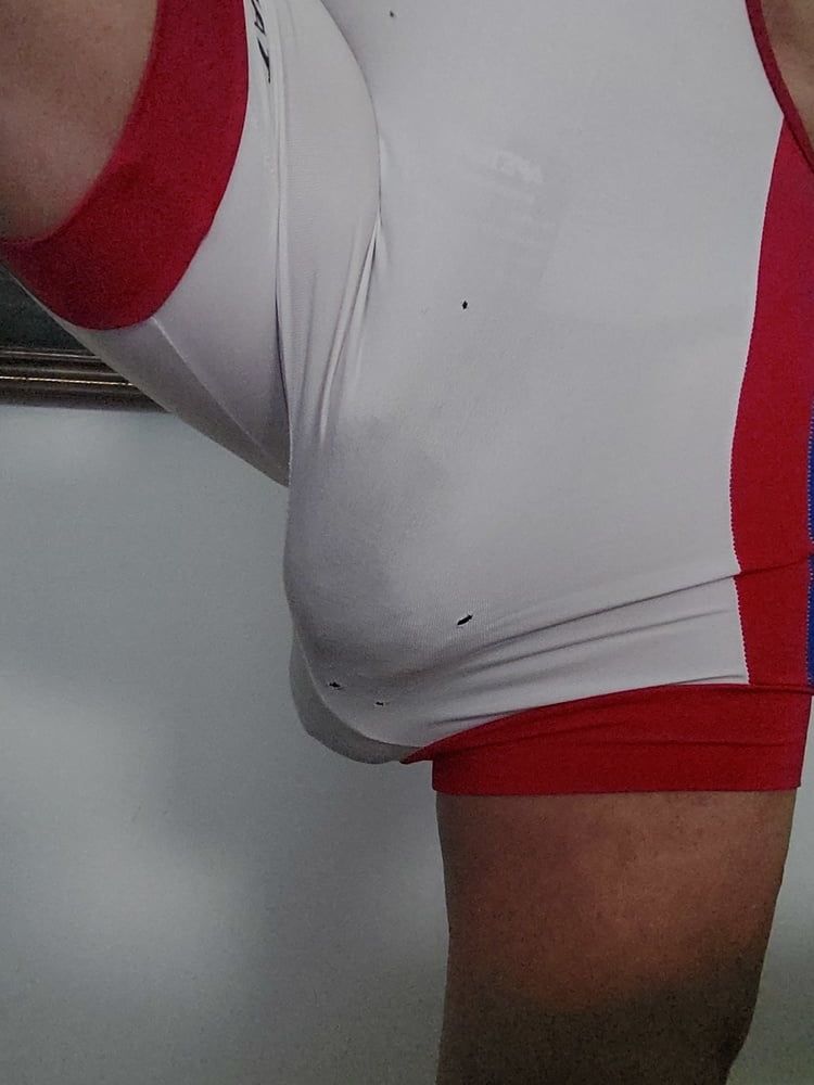Stretching my cock and balls wearing a jock #4