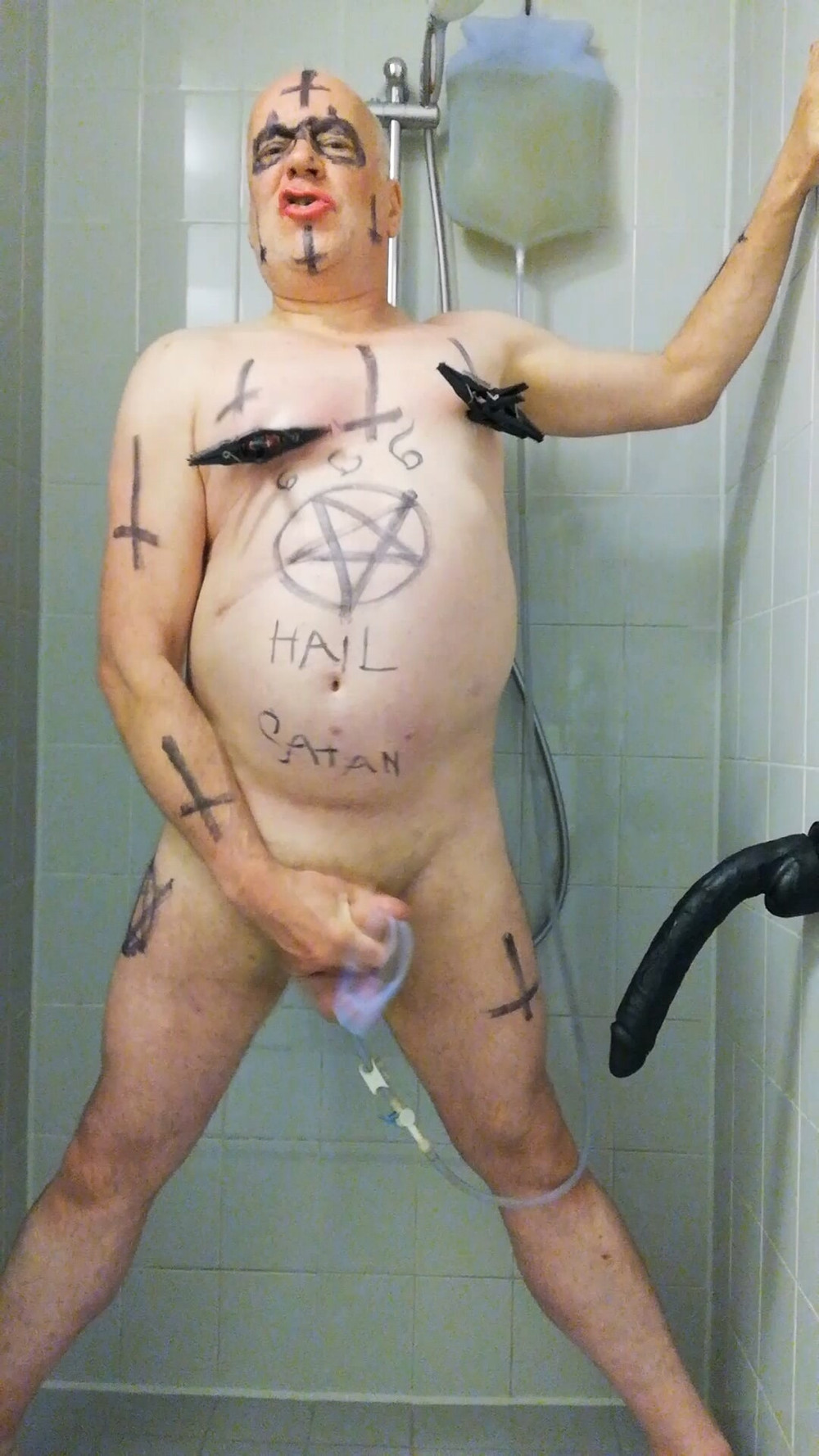 Satan slave takes a delicious urine enema #19