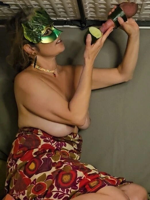 Cucumber Cock Milking Hand job  Amateur Mistress Thursday #45