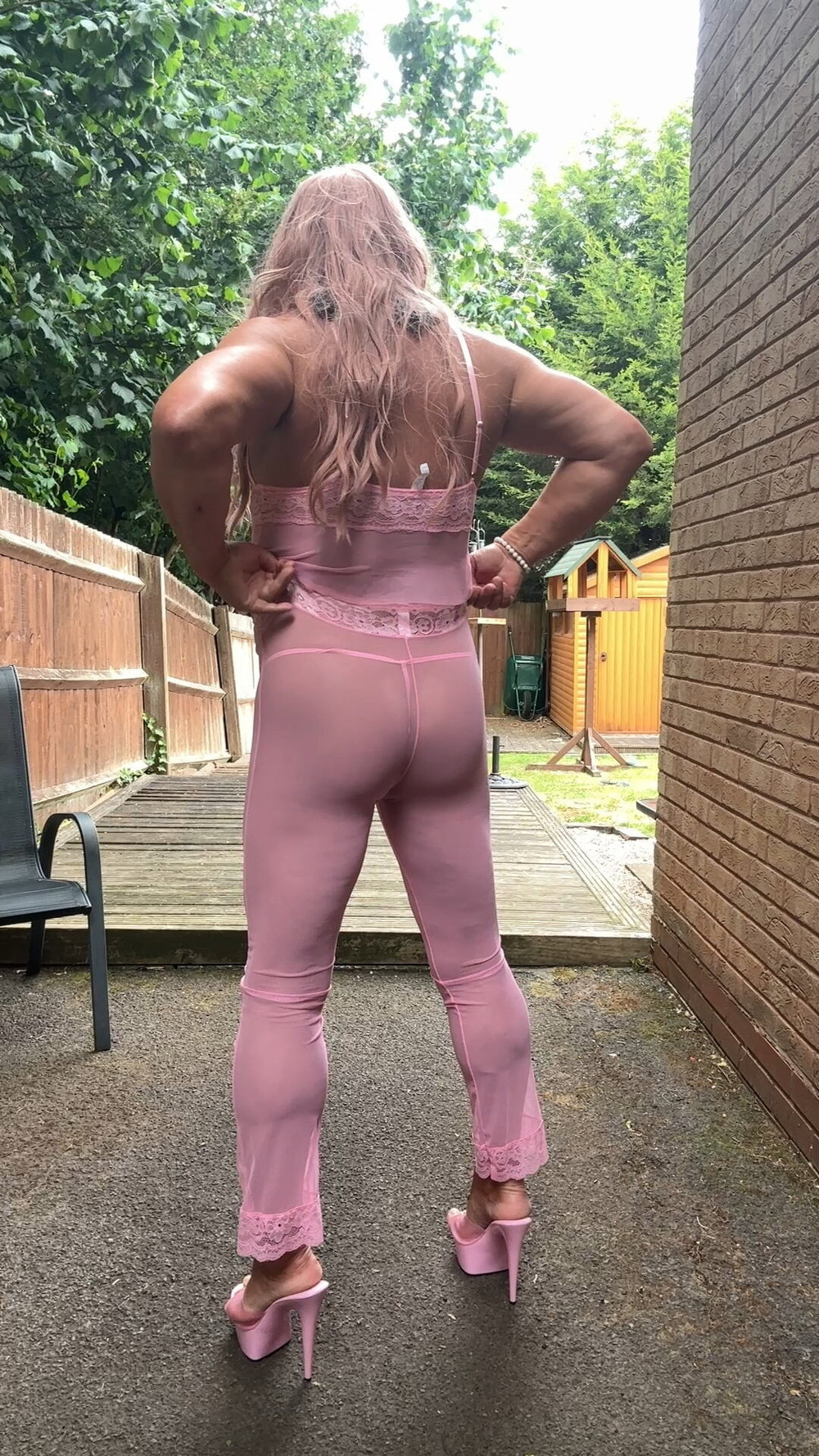 Sexy Crossdresser kellycd2022 in pink outfit and heels  #29