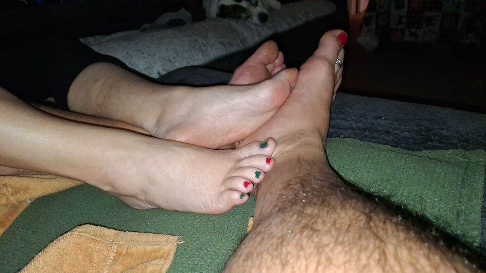 Playing footsie after our Pedicure #3