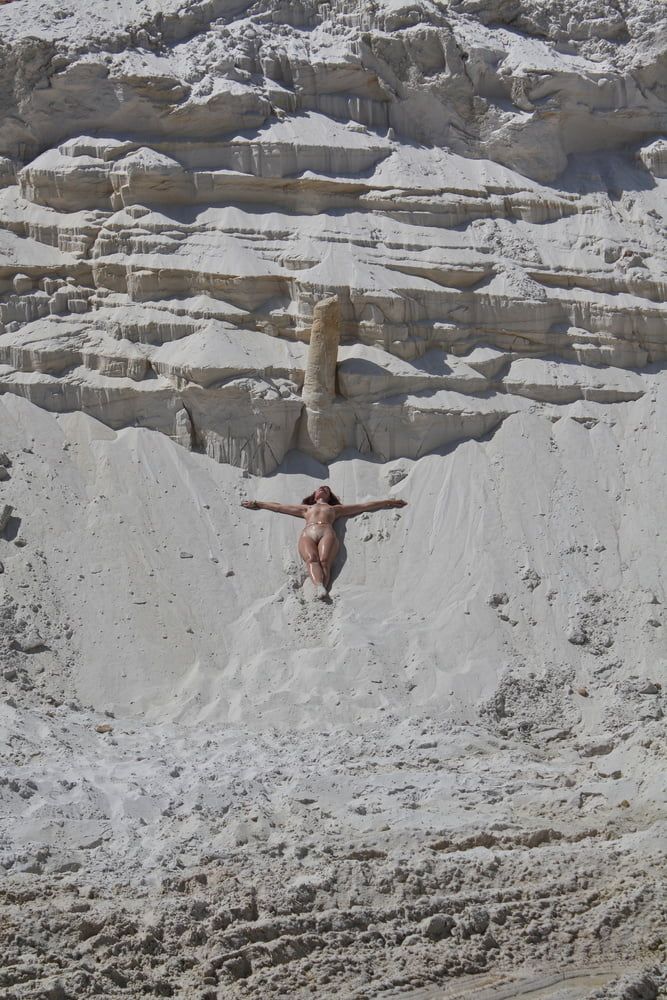Bathing in white clay quarry #40