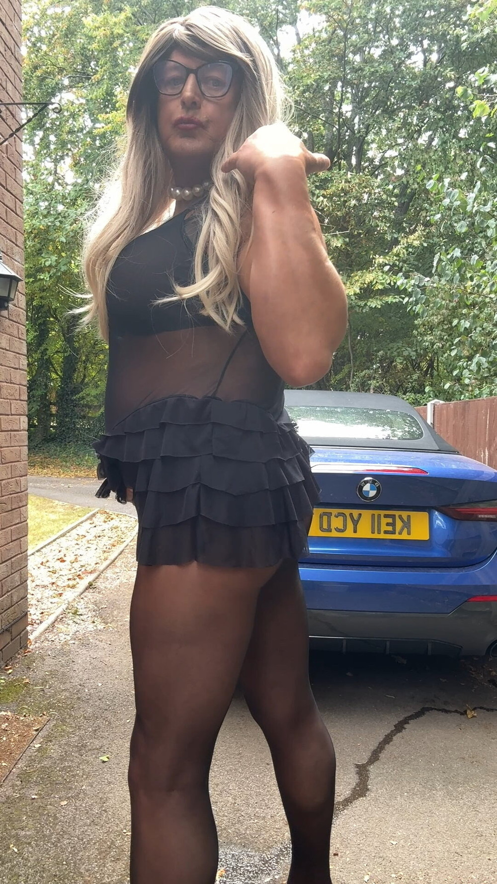 Sexy Crossdresser kellycd2022 in black seamless pantyhose  #23