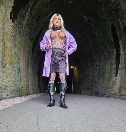 sissy in old tunnel         