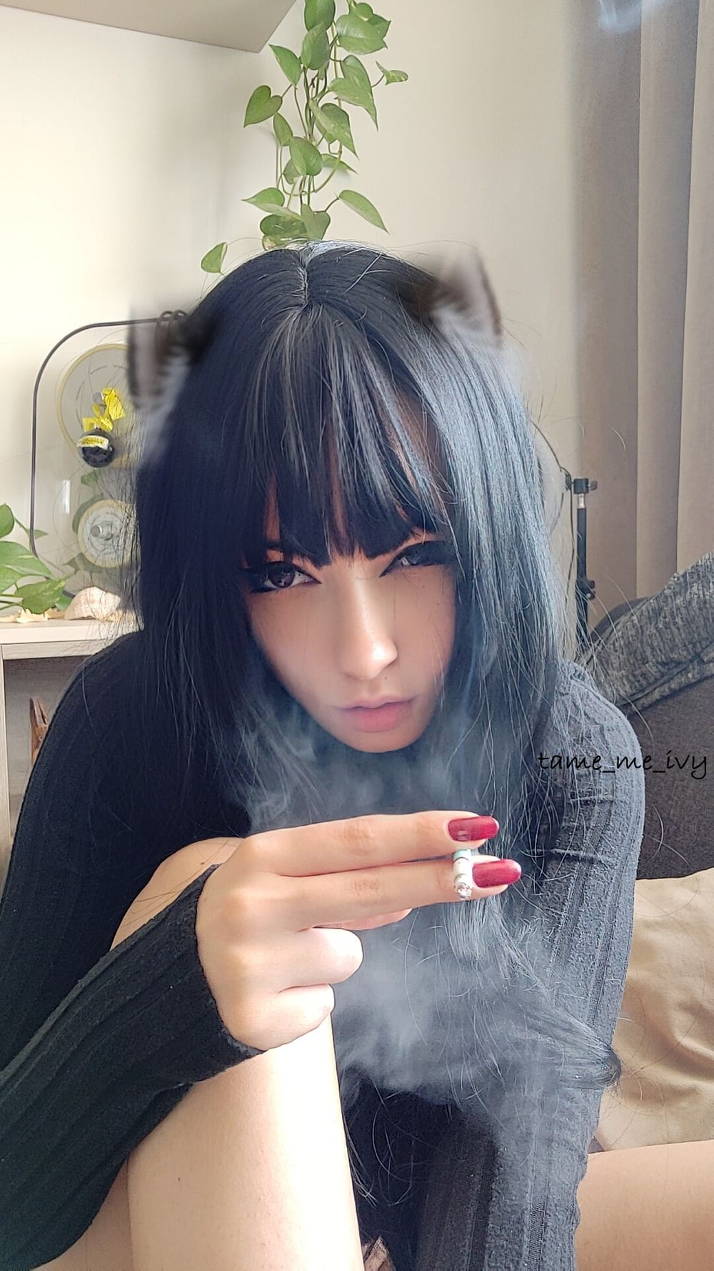 Goth Girl smoking #2