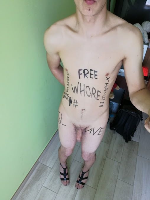 Slave body writing in dirty basement. Humiliation comment #31