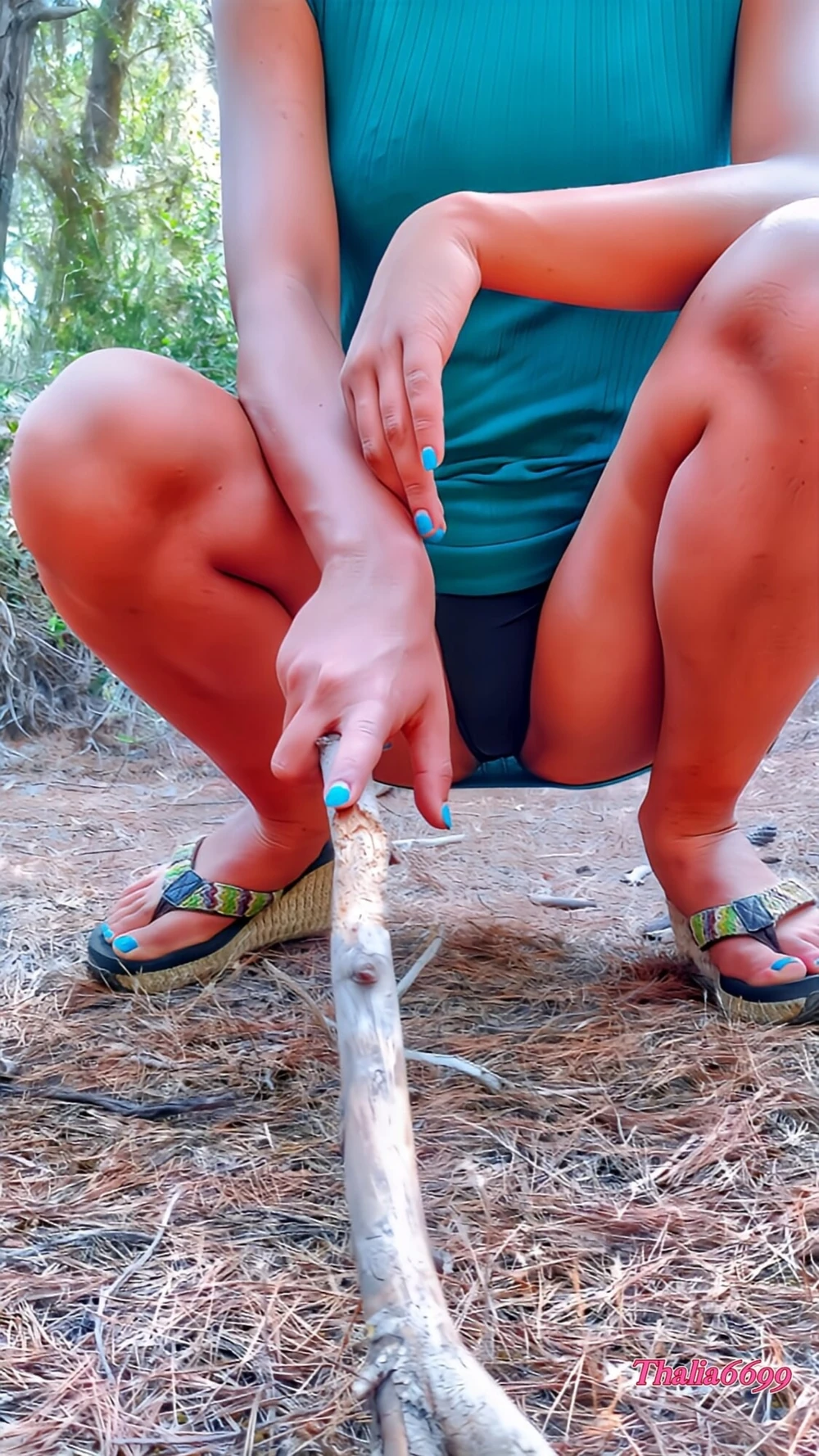 Shy Latina flashing in the woods 🌲 #6