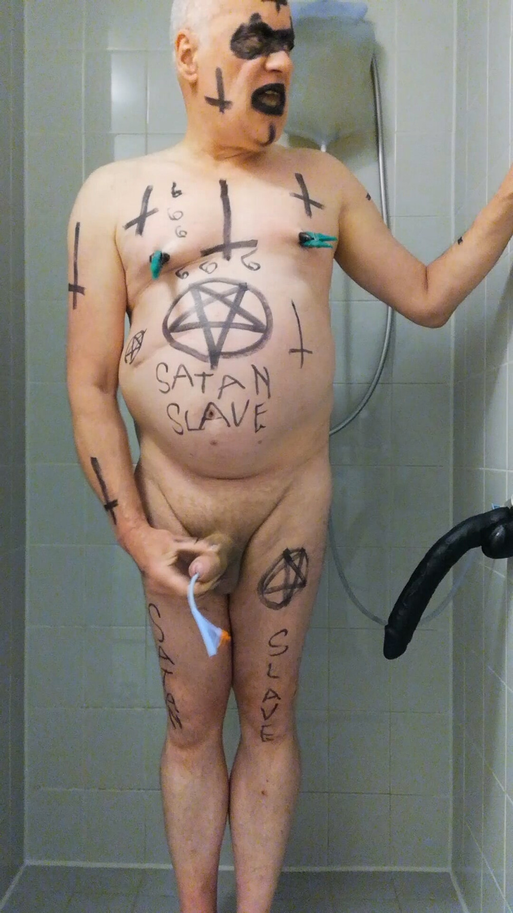 Satan slave takes a Satan enema on Satan's orders #6