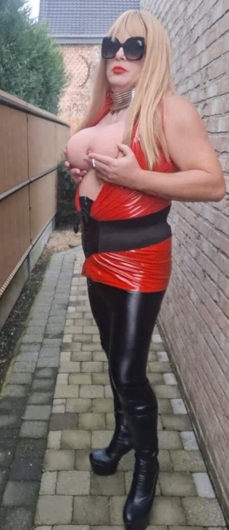 Smoking in black legging and tits out #25