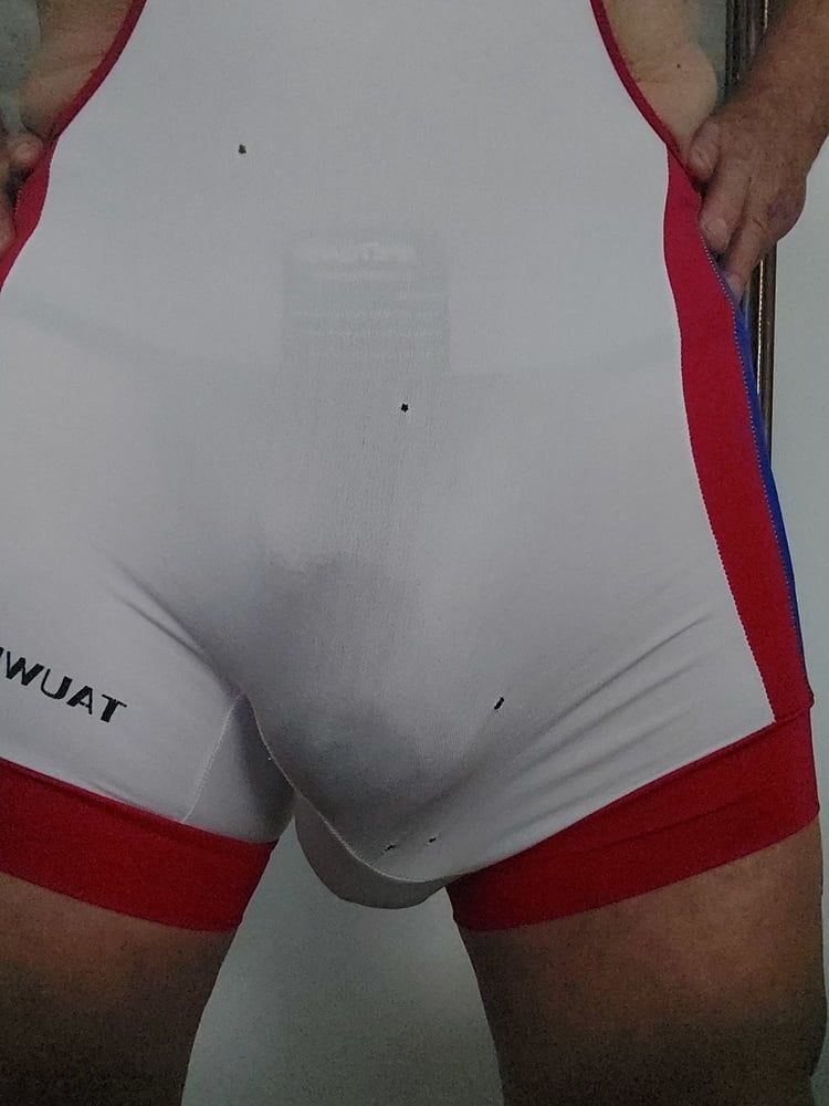 Stretching my cock and balls wearing a jock #5