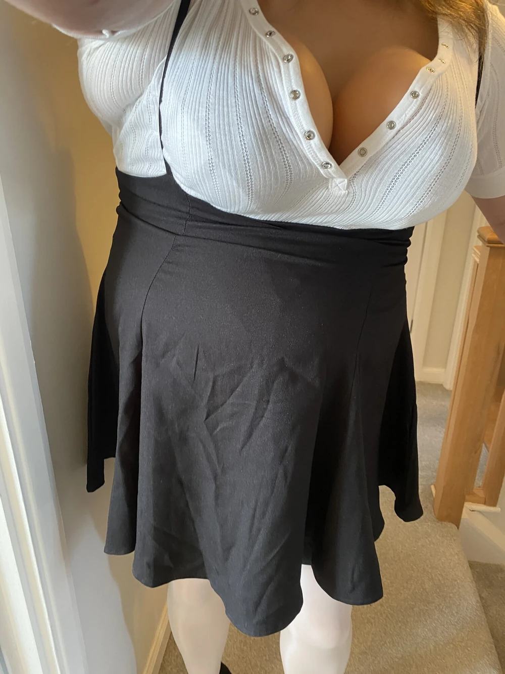 Big Tit Sissy Slut wearing White Stockings and Lingerie #38