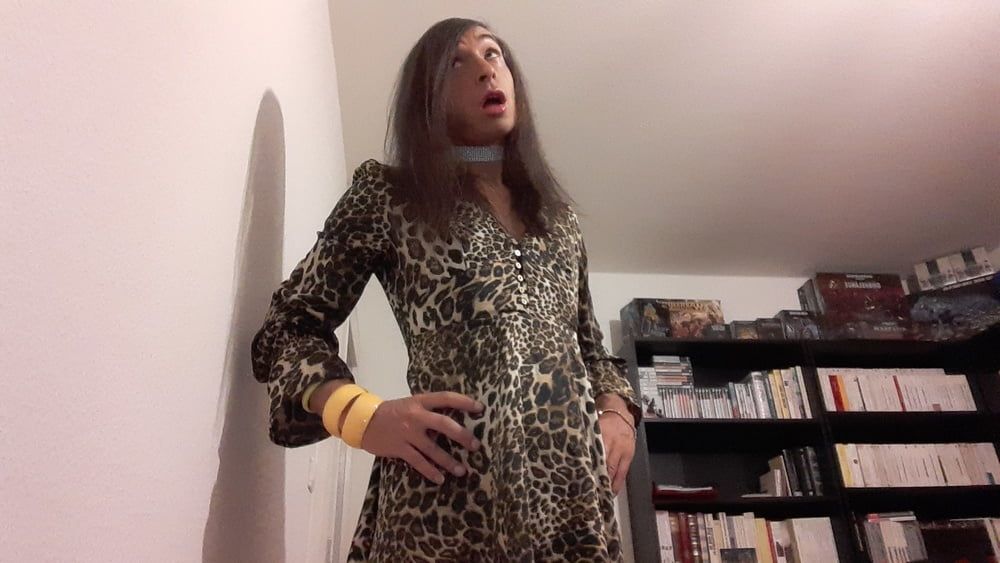 Sissy Tygra in leopard dress on 2019 octobre. #23
