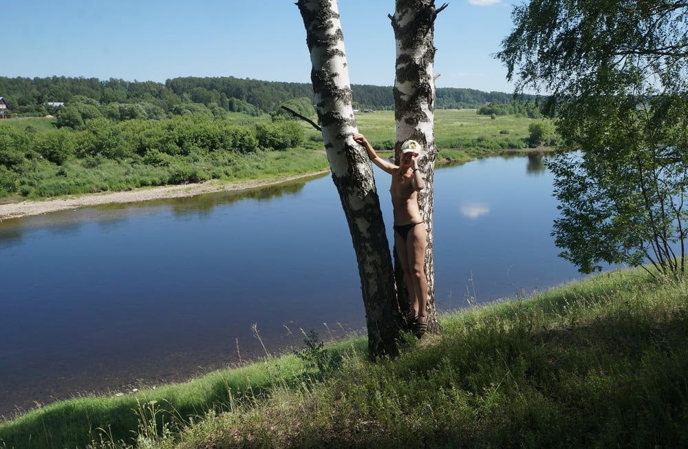 Nude near birch upon Volga #24