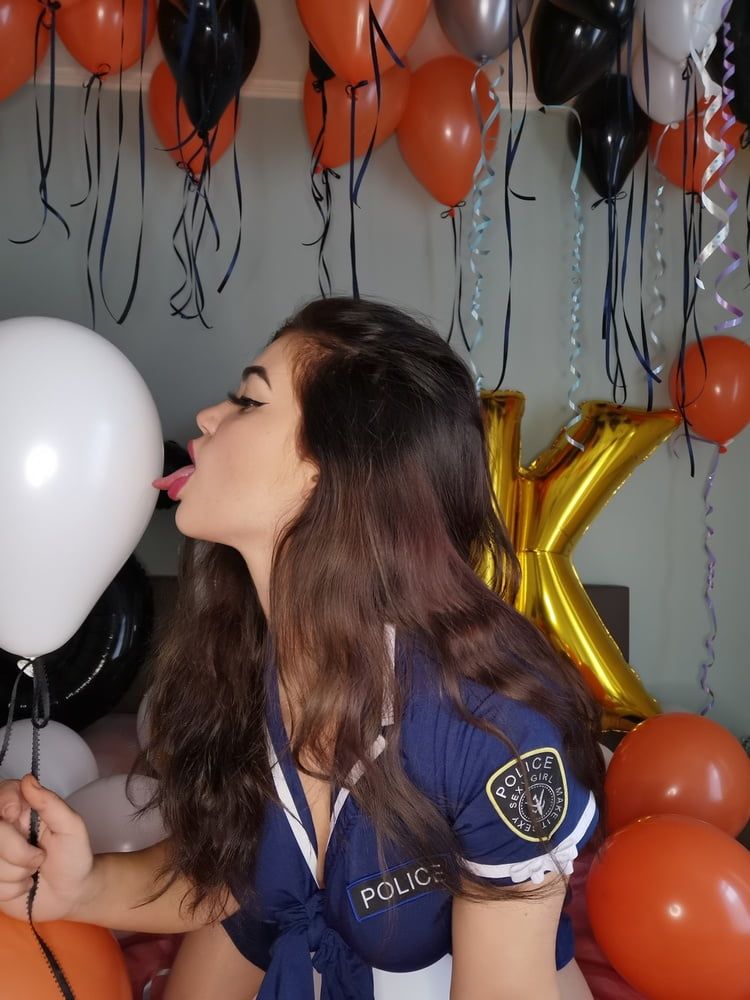 Police girl and balloons (full 63 pics set on my Onlyfans)  #8