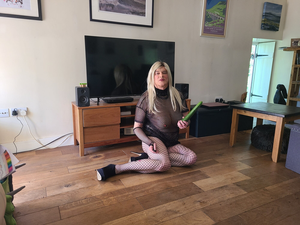 sissy in black lingerie