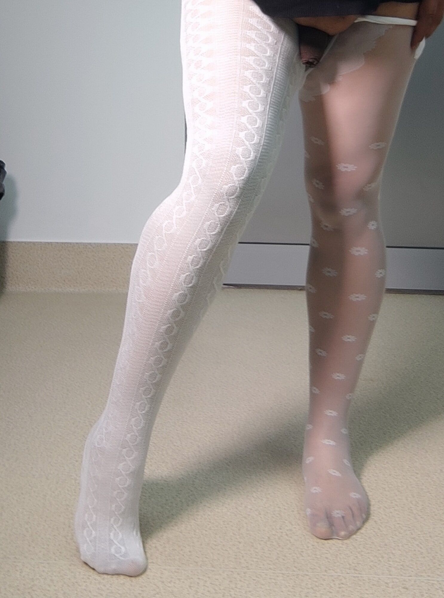 Another pair of white pantyhose on my feet,my favorites. #16