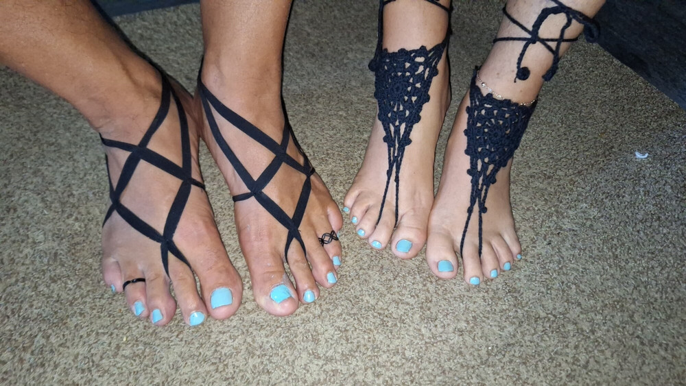 Playing footsie together with matching barefoot sandals  #27
