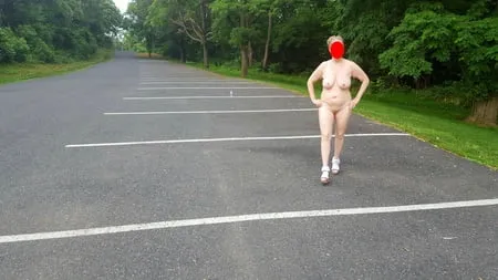 naked parking lot walk         