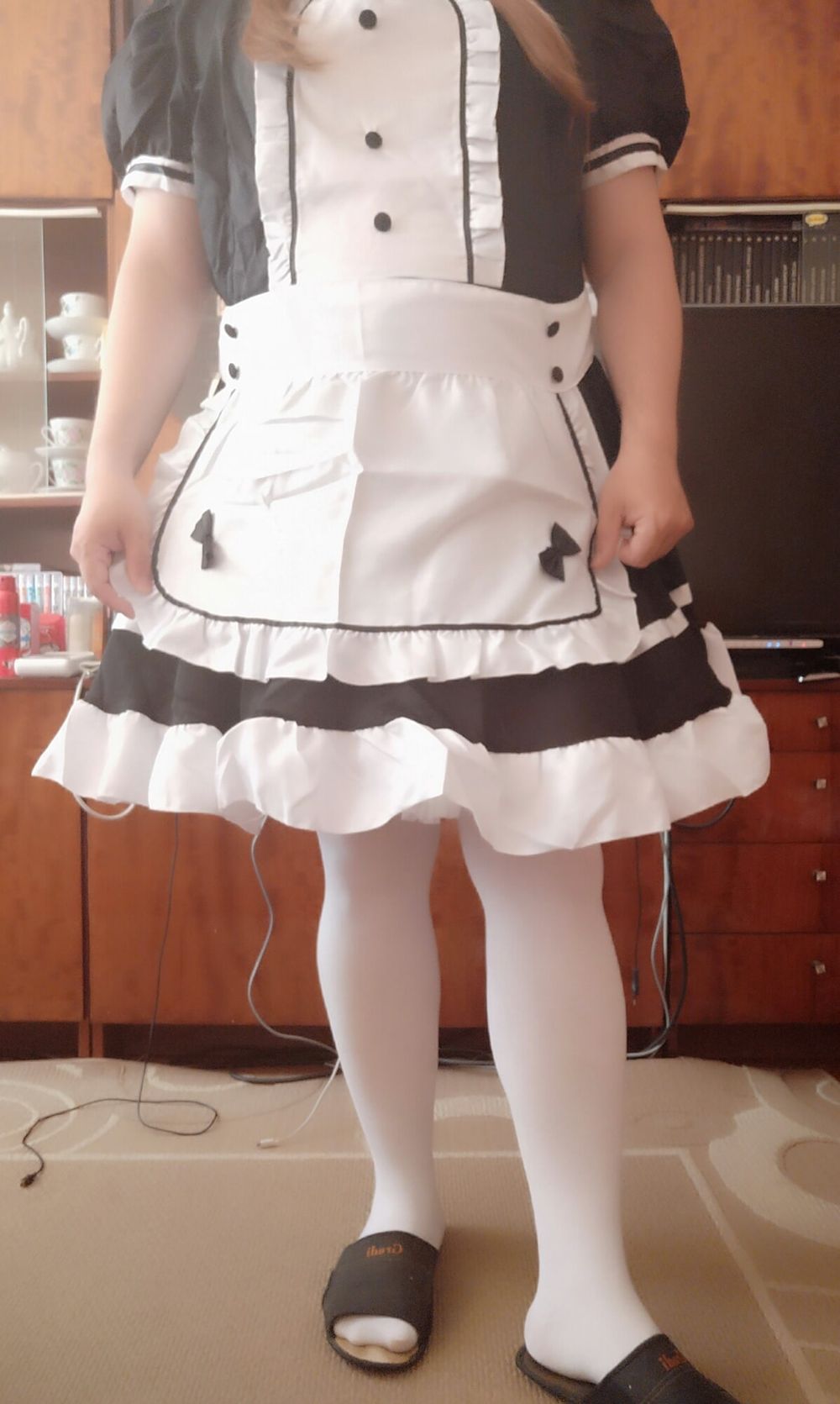 Sissy maid Aleksa dressing and undressing #11