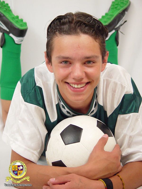 Latino twink Gabriel poses in his soccer kit
