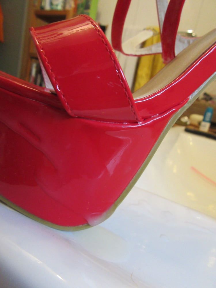 red platform sandals  #42