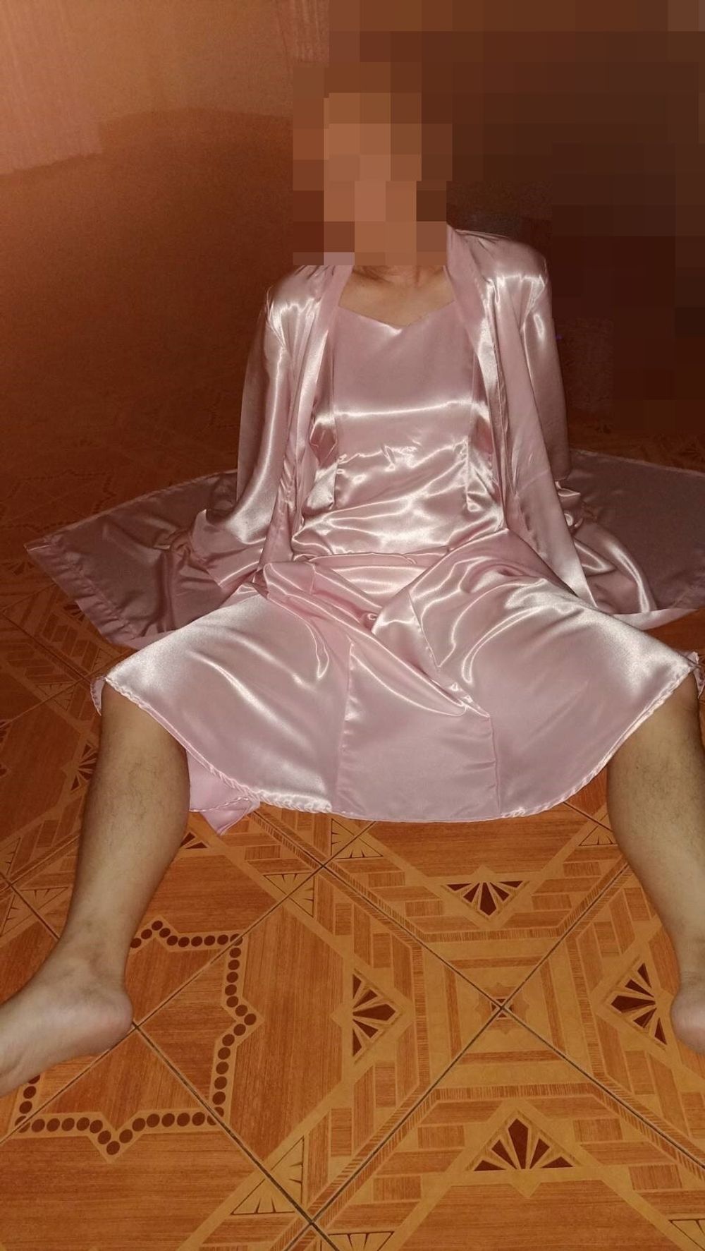 pink satin nightgown long #5