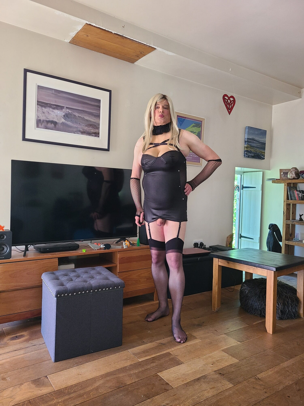 sissy in black lingerie #22