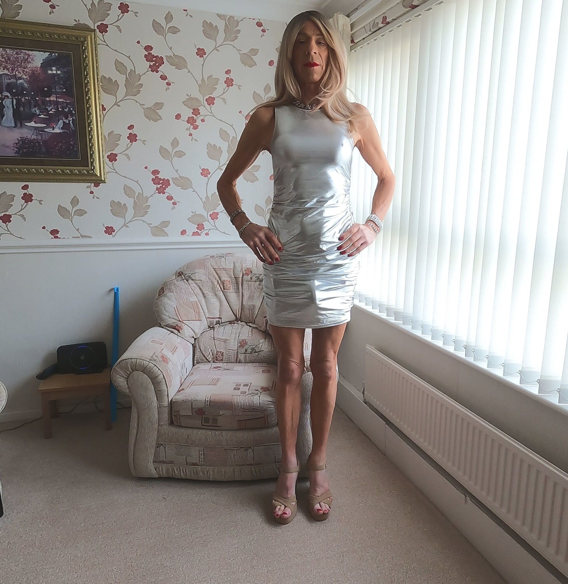132 Alessia Travestita - Silver Party Dress #8