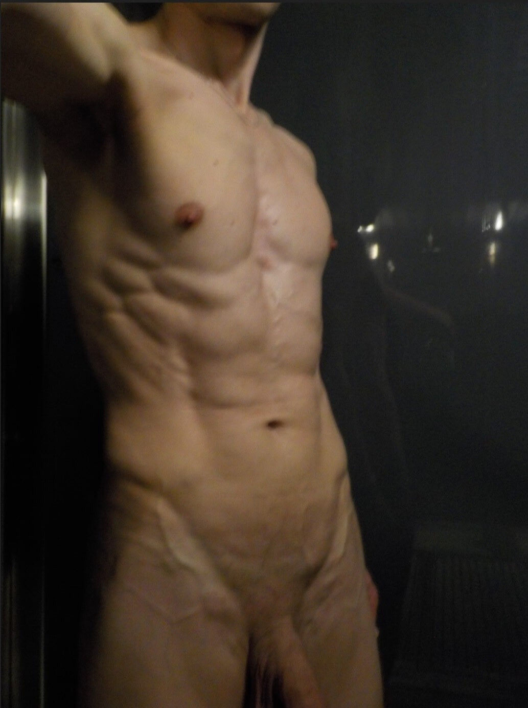 Fullfrontal solo uncut nude fit man in public gym shower #2