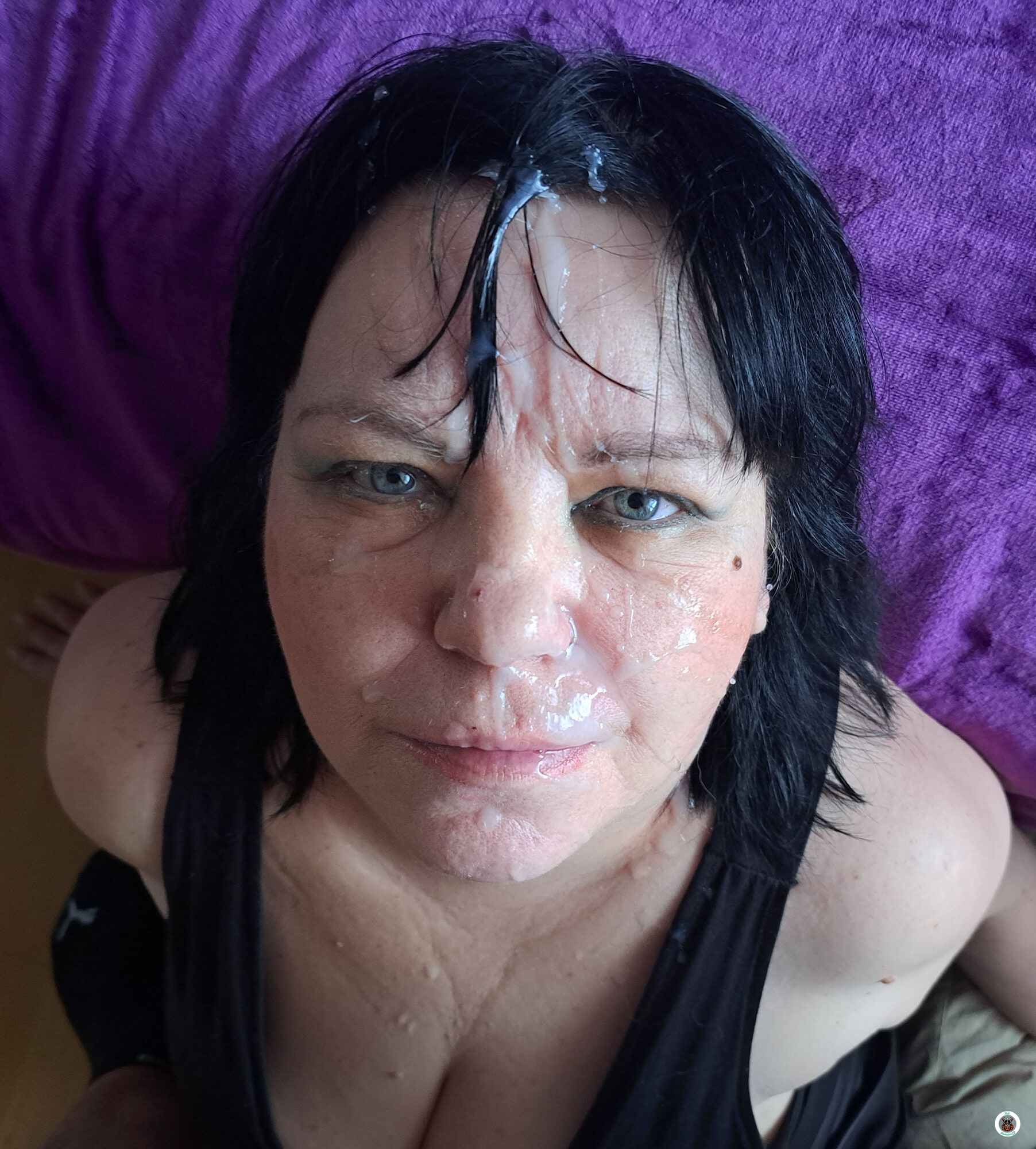 Czech mom blowjob, cum face, facial.