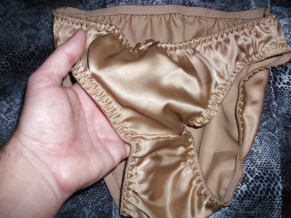 A selection of my wife's silky satin panties #5