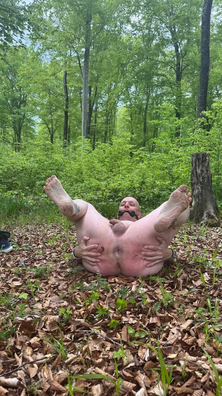 Fag Christoph Straubinger naked in the forest #11
