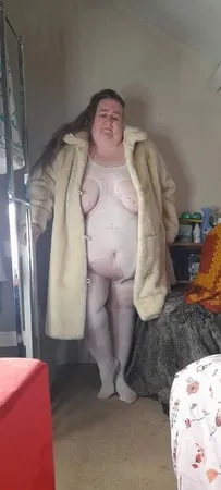 photos of thelady in a fake fur coat         