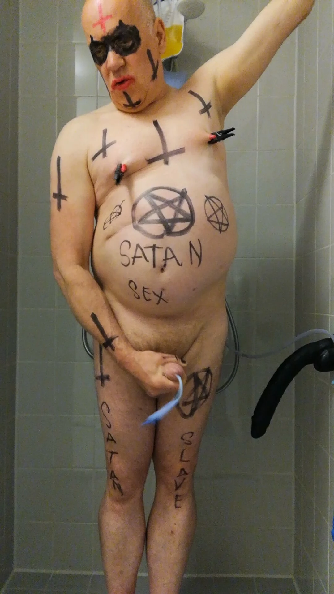 Satan sex slave is ready for enema sacrifice