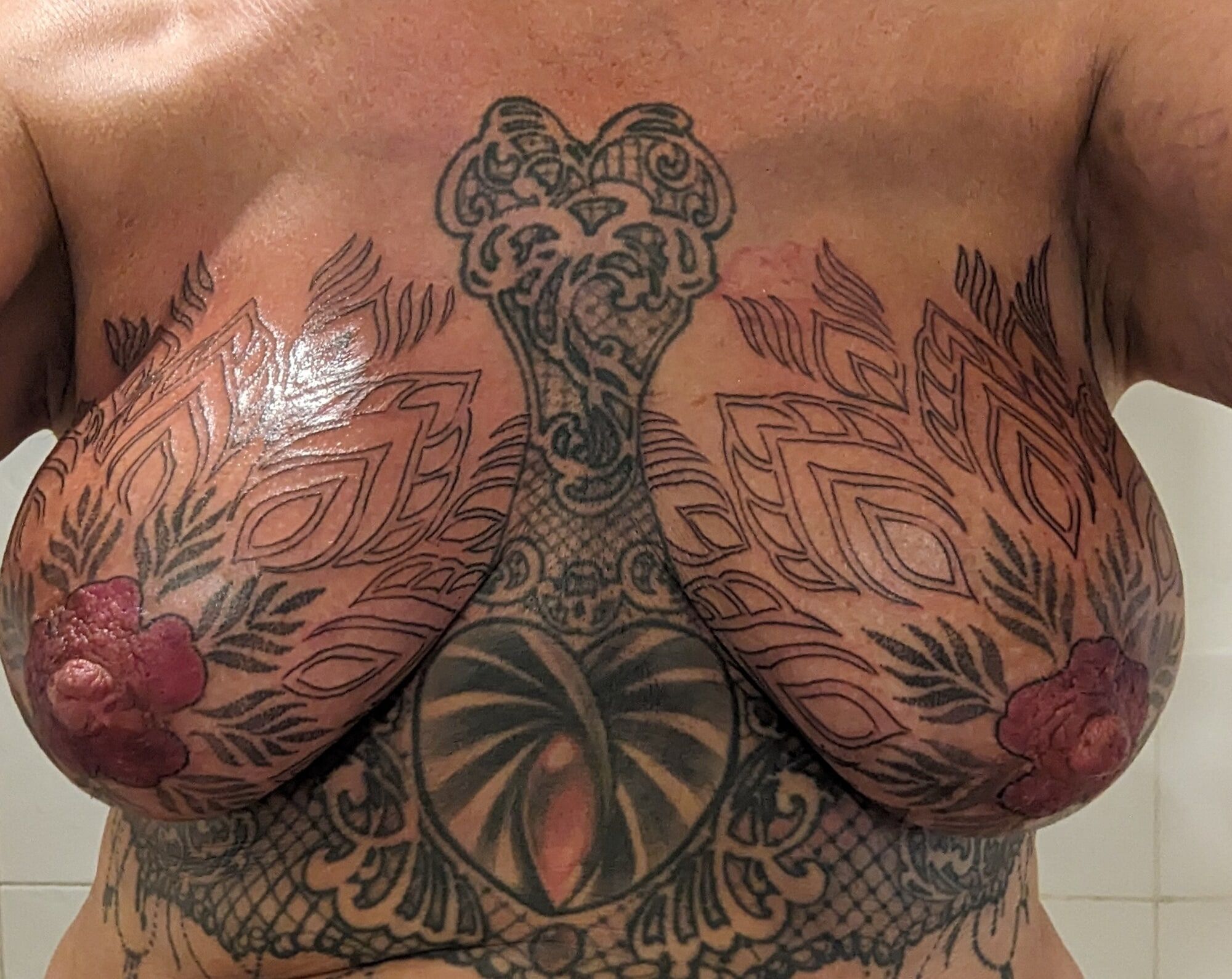 New boob tattoos session 2