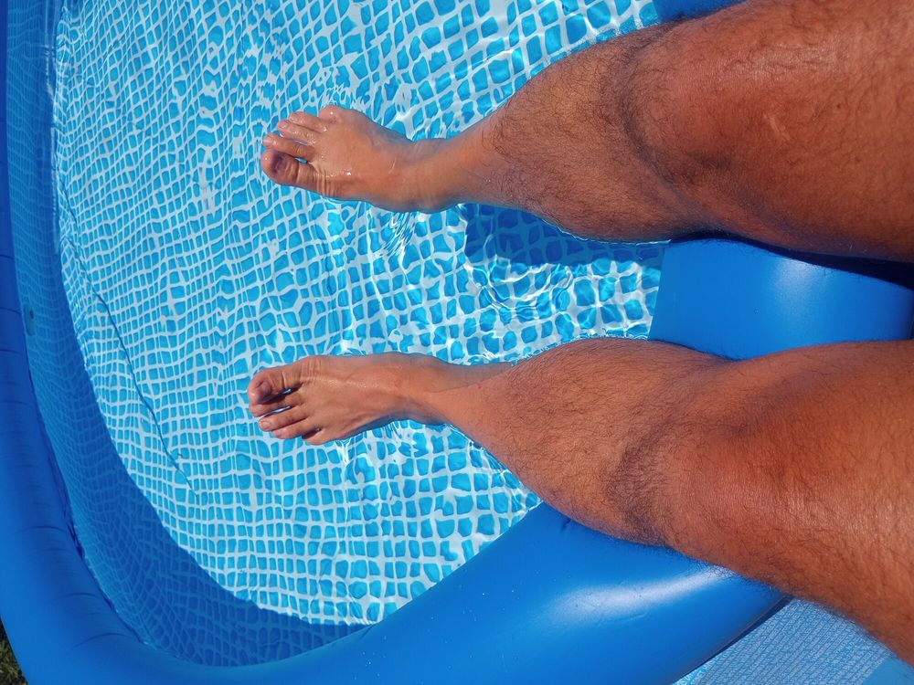 My bare feet and hairy legs getting a tan #5