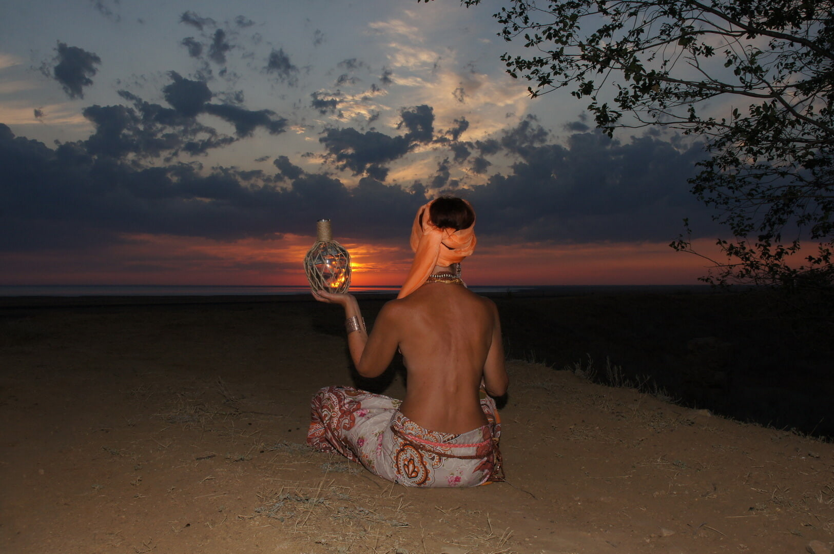 With a jug in the sunsetting sun #25