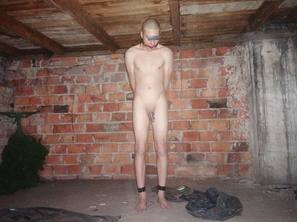 Gay slave tied nigh in Abandoned places  #17