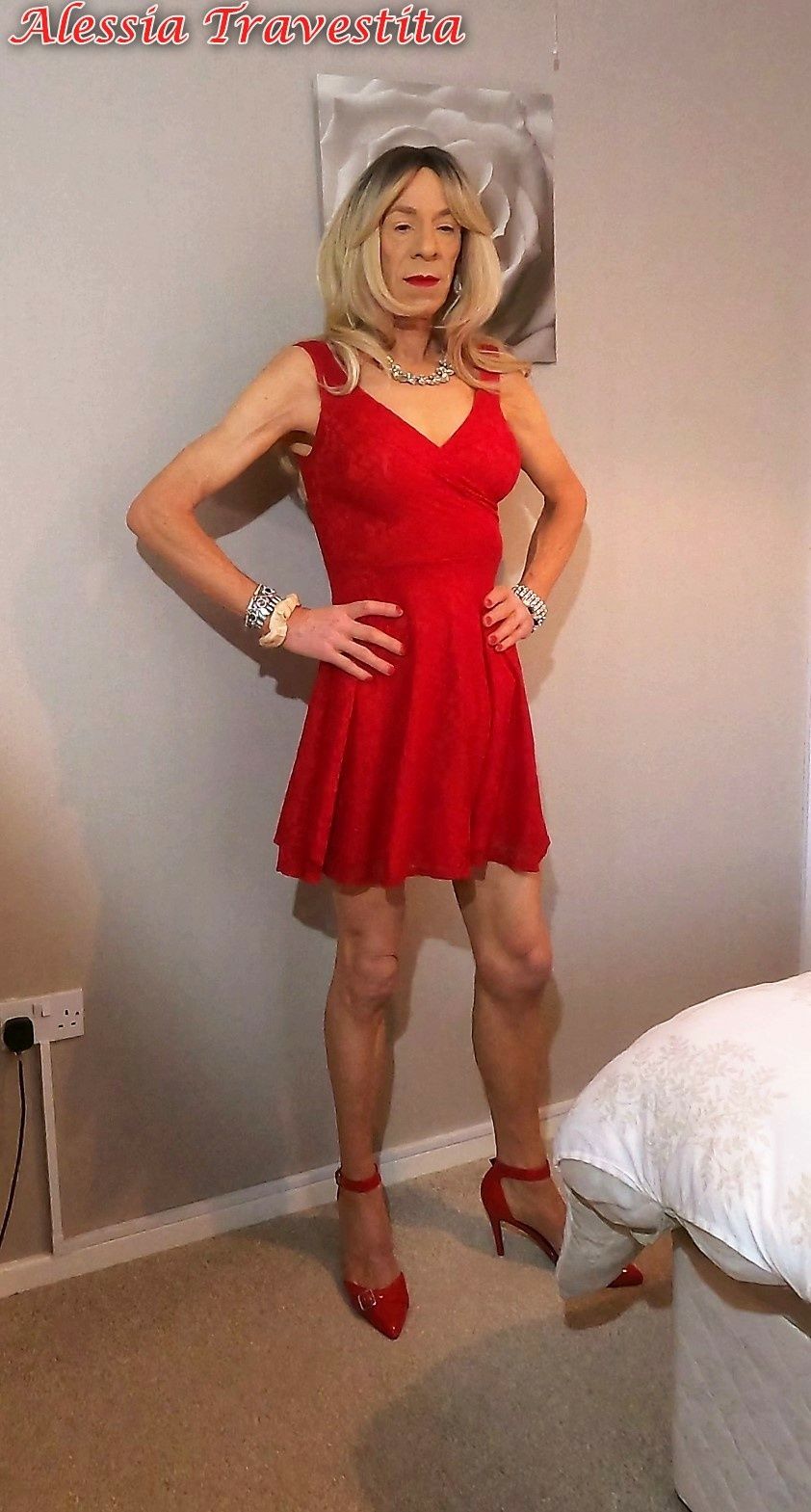 65 Alessia Travestita in Flirty Red Dress #37