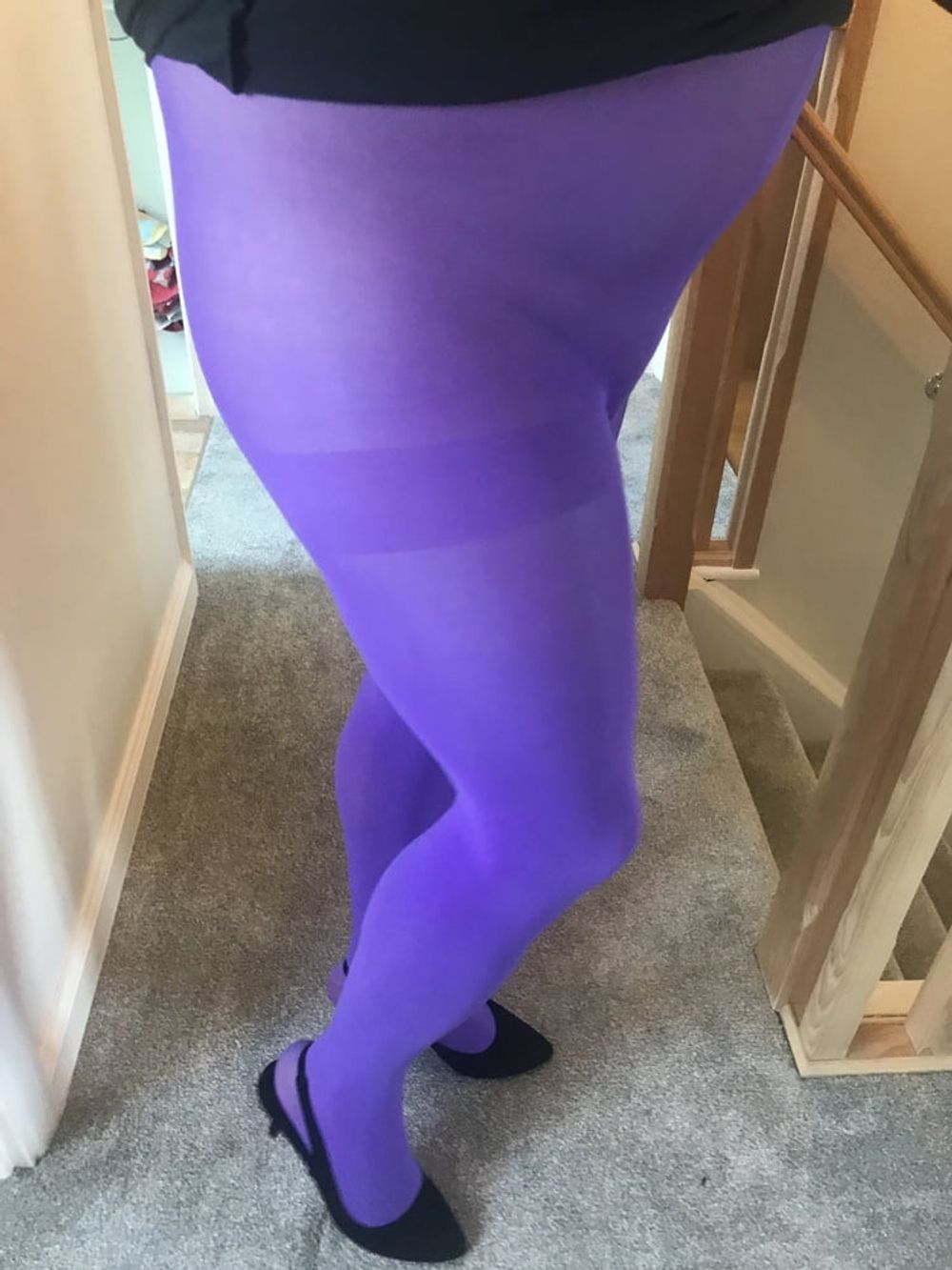 Wearing Purple tights pantyhose #27