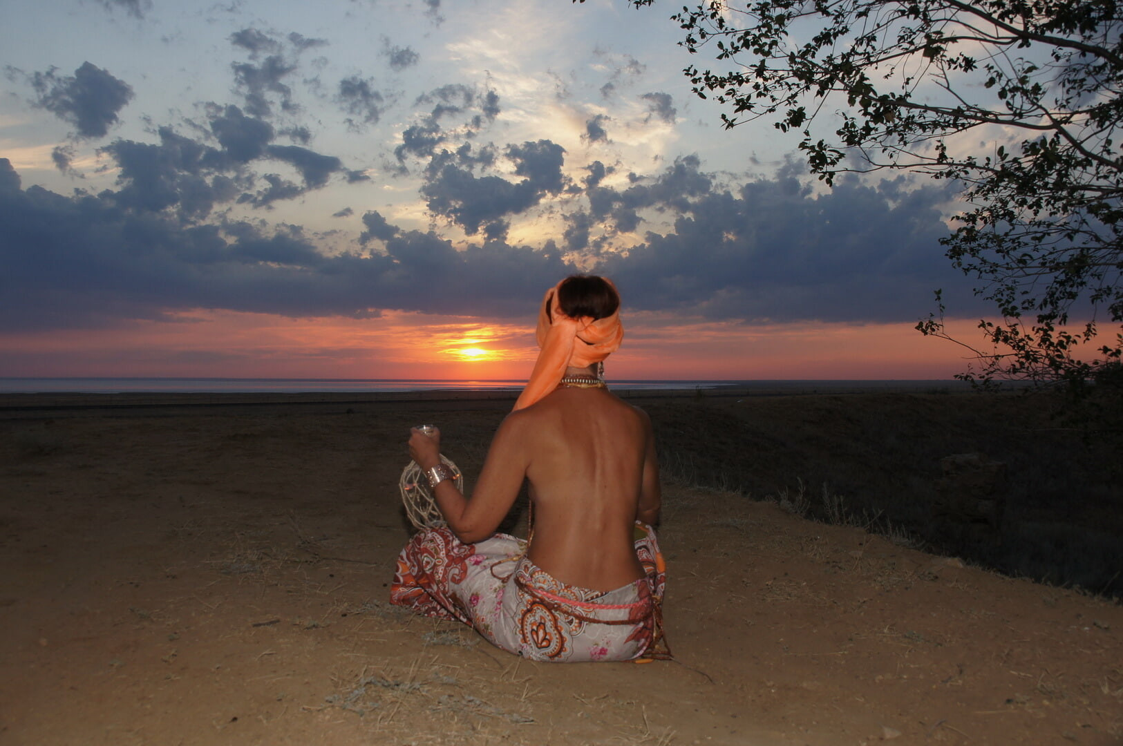 With a jug in the sunsetting sun #22