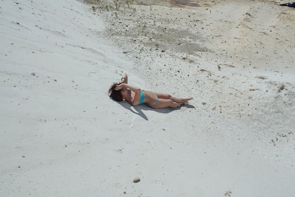 On White Sand in turquos bikini #18