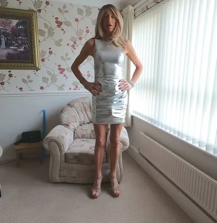     alessia travestita silver party dress         