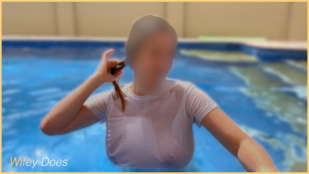 Wifey wet shirt in the pool #10