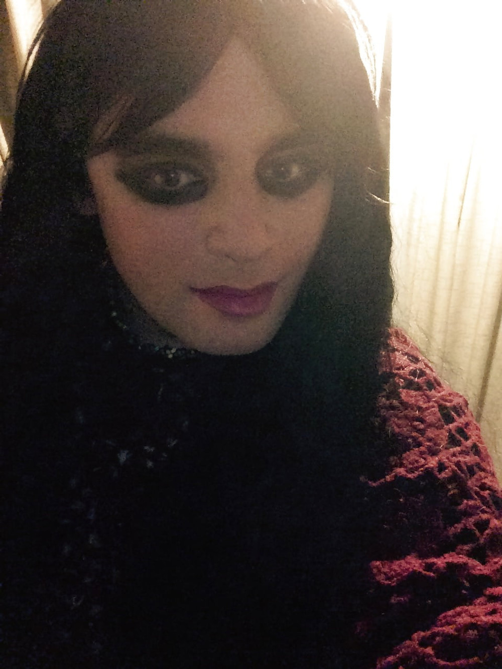 Wrapped In Burgundy (goth tranny) #2